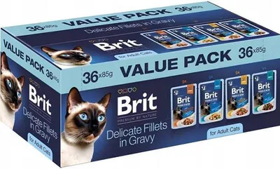 Obrázek produktu pro Brit Delicate Fillets in Gravy pro dospělé kočky mokré krmivo pro kočky 36x85g