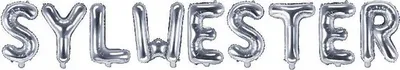 Immagine prodotto di Set di palloncini in foil "Capodanno" 35cm, argento