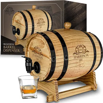 Holzfass-Dispenser 3L für Wein & Whiskey, Ø 20 cm