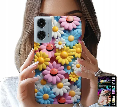 Immagine prodotto di Custodia per Motorola Moto G35 - Custodia con fiori colorati, margherite