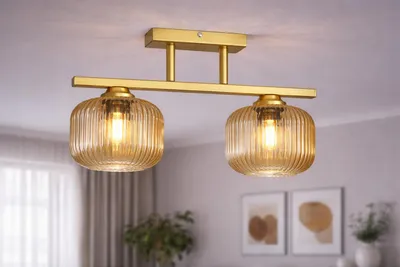 Produktbild von Euro-Lamp Deckenleuchte Verona, goldfarben, 2x60W, Hersteller