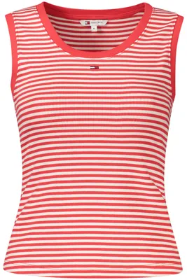 Produktbild von Damen-Tanktop Rot: Gestreift, Weiter Ausschnitt, 95% Regenerierte Baumwolle