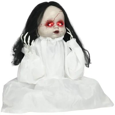Produktbild von Halloween-Dekoration Horrorpuppe, LED-Augen, heult, springt hoch, Geräusch- & Bewegungssensor, 60 cm