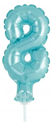 Produktbild von Folienballon für Torte, Zahl 8, blau, 1 Stk.
