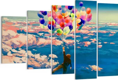 Produktbild von Bild auf Leinwand - Leinwandbild - Abstraktion Ballon - 150x100cm - Wand Bild - Wanddeko - Leinwanddruck - Bilder - Kunstdruck - Wanddekoration - Leinwand bilder - Wandkunst - EG150x100-3720