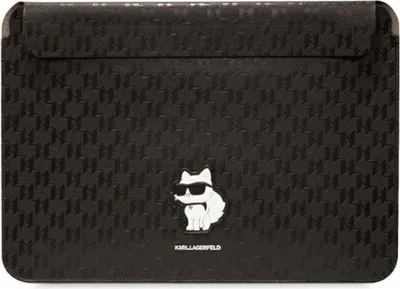 Produktbild von Karl Lagerfeld Saffiano Monogramm Choupette Laptop-Hülle 16 - Schwarz
