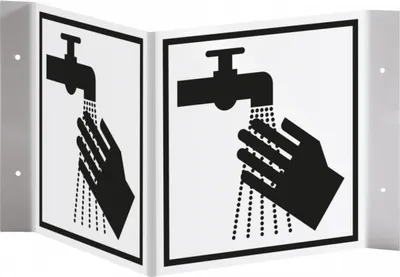 Produktbild von Dreifke® Schild I Tür-Nasenschild Piktogramm Hände waschen, Kunststoff, 150x1...