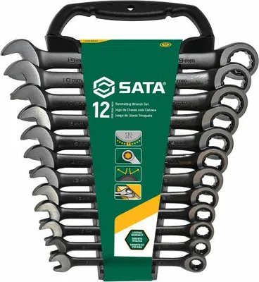 Immagine prodotto di Set di chiavi combinate a cricchetto SATA, 12 pezzi ST08032 Colore: nero