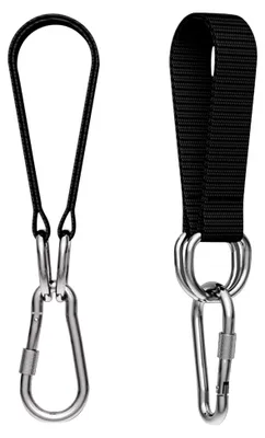 Produktbild von 2 Stück Hängemattenbefestigung, Schwingaufhängung mit 2 Karabinern und 2 D-Ringen, tragbares Befestigungsset für Baumschaukeln und Hängesessel