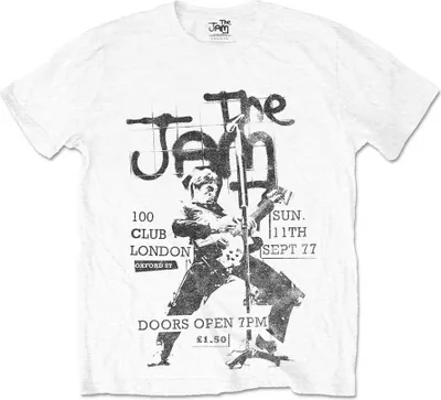 Produktbild von The Jam | Offizielles Band-T-Shirt | 100 Club 77, Medium, Weiß