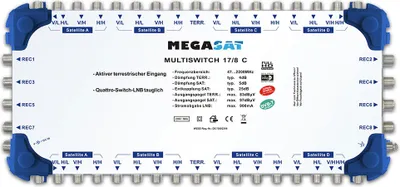 Produktbild von Megasat Multischalter 17/8 C Kaskade Multiswitch DiSEqC Verteiler erweiterbar Quad tauglich