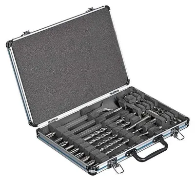 Image de Makita D-42444 Jeu de forets et de burins 17 pièces dans un coffret en aluminium