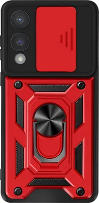 Produktbild von Mayaxess, Hülle Samsung S25 Edge Ring Kameraschutz, Rot