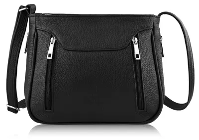 Produktbild von Schwarze Leder-Posttasche für Damen von Paolo Peruzzi Z-52-BL