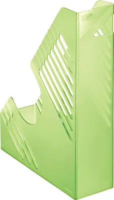 Produktbild von Zeitschriftenbox, grün transparent, für ca. 700 Blatt, A4 und A4