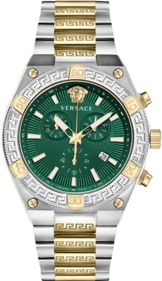 Produktbild von Versace VESO00622 V-Sporty Greca Chronograph grün silber gold Herren Uhr NEU