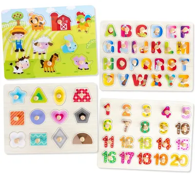 Produktbild von Solidchoice – Montessori-Holzpuzzleset für Kinder