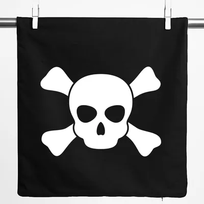 Produktbild von Huuraa Kissenbezug Pirat Totenschädel 40x40cm Black Baumwolle Dekokissenbezug Geschenkidee
