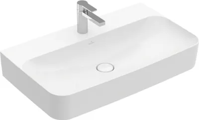 Immagine prodotto di Villeroy & Boch Finion lavabo, trop-plein caché, 1 trou pour robinet, dessous poncé, 800x470mm, 41688CR1, 41688CR1