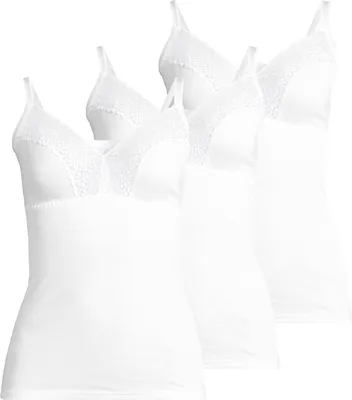 Produktbild von Speidel 3er Pack Natalie BH-Hemd Baumwolle in weicher Feinripp-Qualität, Spitze an Cups für feminine Optik, Komfortable Unterbrustnaht für guten Halt