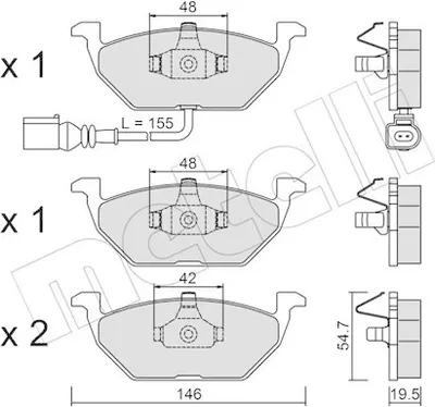 Produktbild von METELLI Bremsbeläge Satz Vorne Bremsklötze für VW Golf IV Schrägheck (1J1) 22-0211-2
