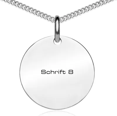 Produktbild von MATERIA by Matthias Wagner Damen Gravur Kette 925 Silber - kleiner Anhänger Gravurplatte rund 10mm CO-27-Silber