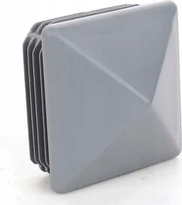 Produktbild von LogistSystem Zierstopfen 70x70 mm für Vierkantrohre - Quadratstopfen Grau - Endkappen aus PE Kunststoff - Zaunstopfen Spitzstopfen Pyramide Kappen - Rohrstopfen zur Rohrabdeckung von Stahlrohr