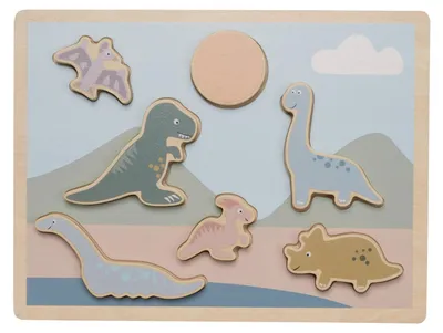 Produktbild von Dino-Puzzle 7 Teile, griffige Puzzleteile, 23 x 30,5 x 2,5 cm, ab 18 Monaten