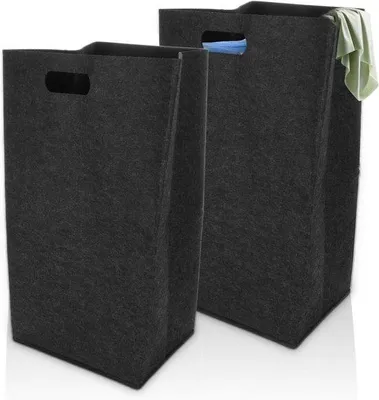 Image de Panier à linge pliable 60 litres, noir