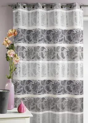 Obrázok produktu pre Záclona z materiálu Jacquard, s pruhovým vzorom, farba: biela, rozmery: 140 x 260 cm
