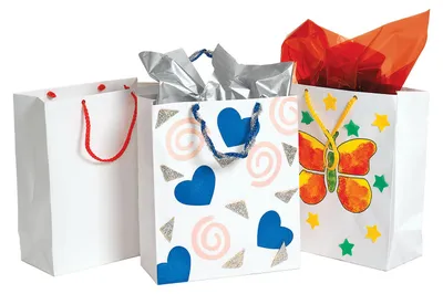 Produktbild von Colorations Bastel Geschenktasche weiß - gestalte deine eigene Tasche 24 Stück