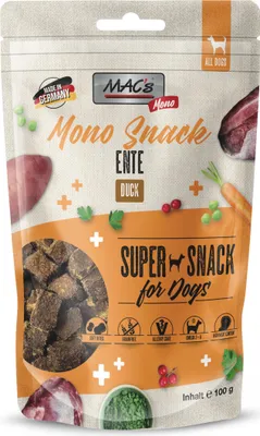 Produktbild von MAC's DOG - Monoprotein Snack 9x100g  |  Mono Ente