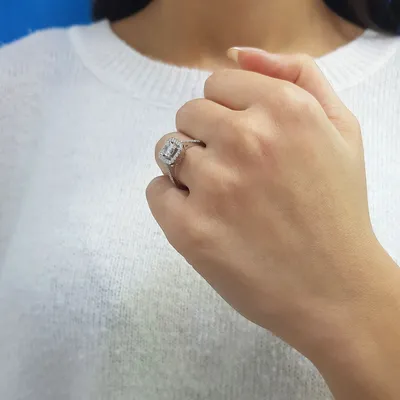Produktbild von 0,43 Carat Diamantring mit Diamanten in Baguette-Schliff - 60 (19,10 mm)