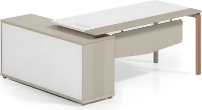 Produktbild von Exklusiver Eckschreibtisch Luxus Holz Bürotisch Designer Tisch Weiß Tische