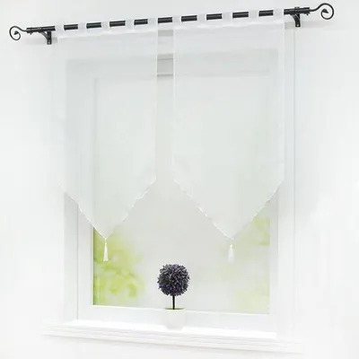 Image de Rideau blanc 45 x 90 cm, 2 pièces