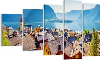 Produktbild von Bild auf Leinwand - Leinwandbild - Berge See Wasser - 100x60cm - Wand Bild - Wanddeko - Wandbilder - Leinwanddruck - Bilder - Kunstdruck - Wanddekoration - Leinwand bilder - Wandkunst - EG100x60-3955