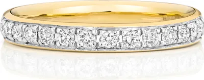 Produktbild von 9 Karat (375) Gold Halb Eternity Damen - Diamant Trauring/Ehering/Hochzeitsring Brillant-Schliff 0.26 Karat GH - SI3-I1, 49 (15.6); TRS187749KYRSJ