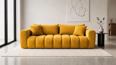 Produktbild von Kaiser Möbel Schlafsofa mit Bettkasten, Veloursstoff Bluvel, Golden, COSMOPOLITAN