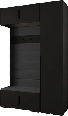 Produktbild von MEBLE KRYSPOL Inova 1 Möbelset Garderobe, 236,7x150x47cm - Schwarz, Manila 18, Schwarz