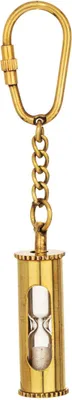 Produktbild von Schlüsselanhänger Sanduhr aus Messing – 11x1,5cm Retro Nautische Dekoration