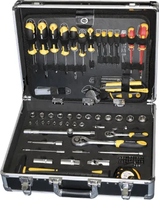 Produktbild von TECH-CRAFT Werkzeugkoffer 130 tlg. Heimwerker-Set Werkzeugtasche Werkstattkoffer