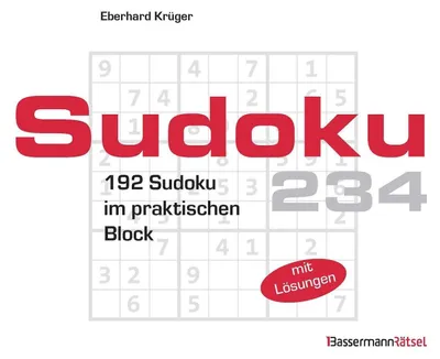 Produktbild von Sudokublock 234 – 192 Sudoku im praktischen Block Rätselbuch Denkrätsel