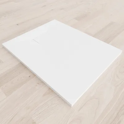 Produktbild von i-flair SMC Duschwanne 100x80 cm – 26 mm flach inkl. Ablaufgarnitur mit Deckel, Weiß