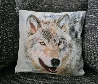 Produktbild von Dekorativer Tier Kissenbezug: Wolf - 40cm x 40cm