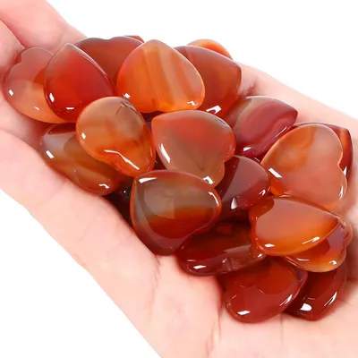 Produktbild von 20 Stück Herz Karneol Kristalle Heilung Meditation Set