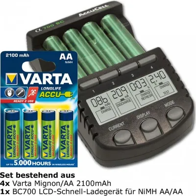 Produktbild von Schnellladegerät BC-700 ALPHA700 inkl. Akkus mit 2100mAh