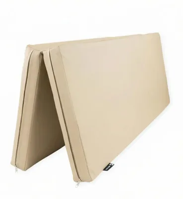 Image de Tapis de gymnastique pliable, 105 x 82 x 6 cm, couleur beige