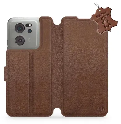 Image de Housse en cuir véritable pour Xiaomi 13T Pro, Mobiwear Leather, Marron