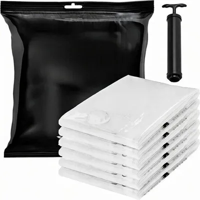 Produktbild von Famanu Vakuum Aufbewahrungsbeutel – 6 x (70×50 cm) – Für Kleidung & Bettwäsche – Luftdicht – Wiederverwendbar & Geruchsfrei