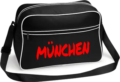 Produktbild von multifanshop Retrotasche - München rot - Textmarker, schwarz/weiß, Größe one size